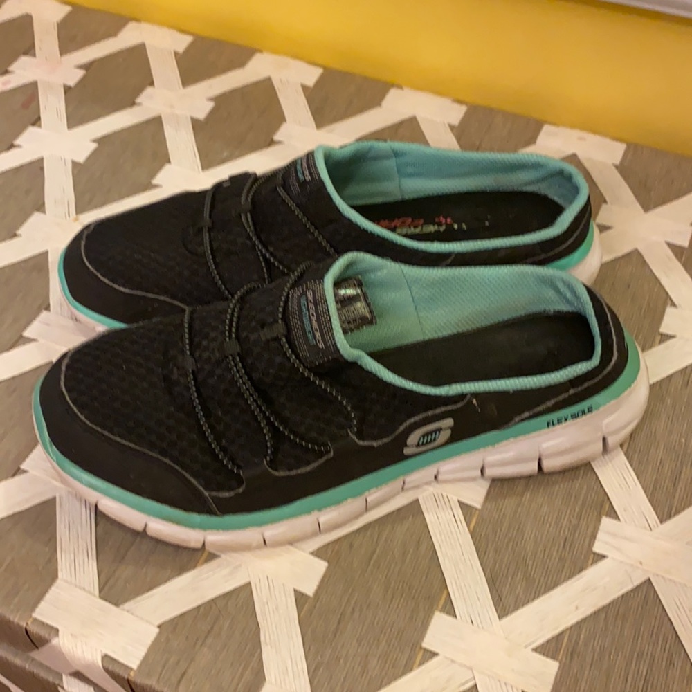 Skechers  slip on sneakers!  Sooo comfortable